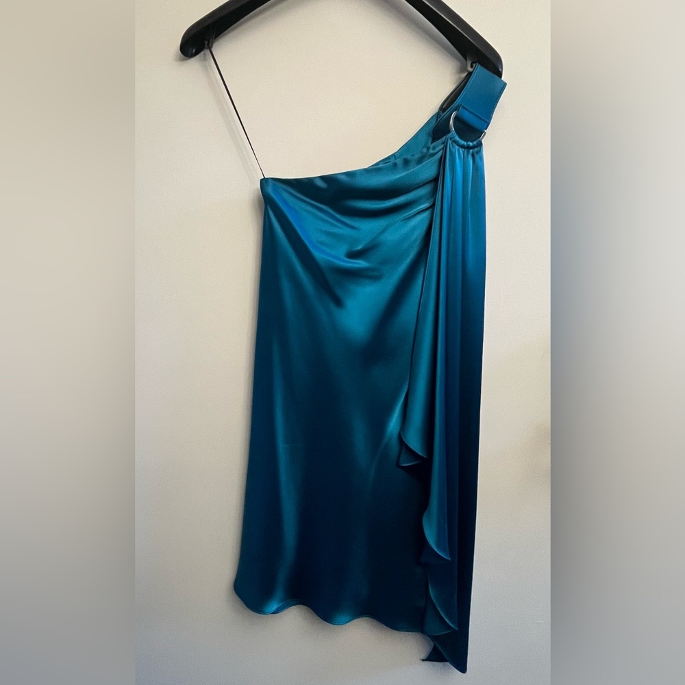 Woman’s Dress ABS by Allen Schwartz 2 teal Goddess